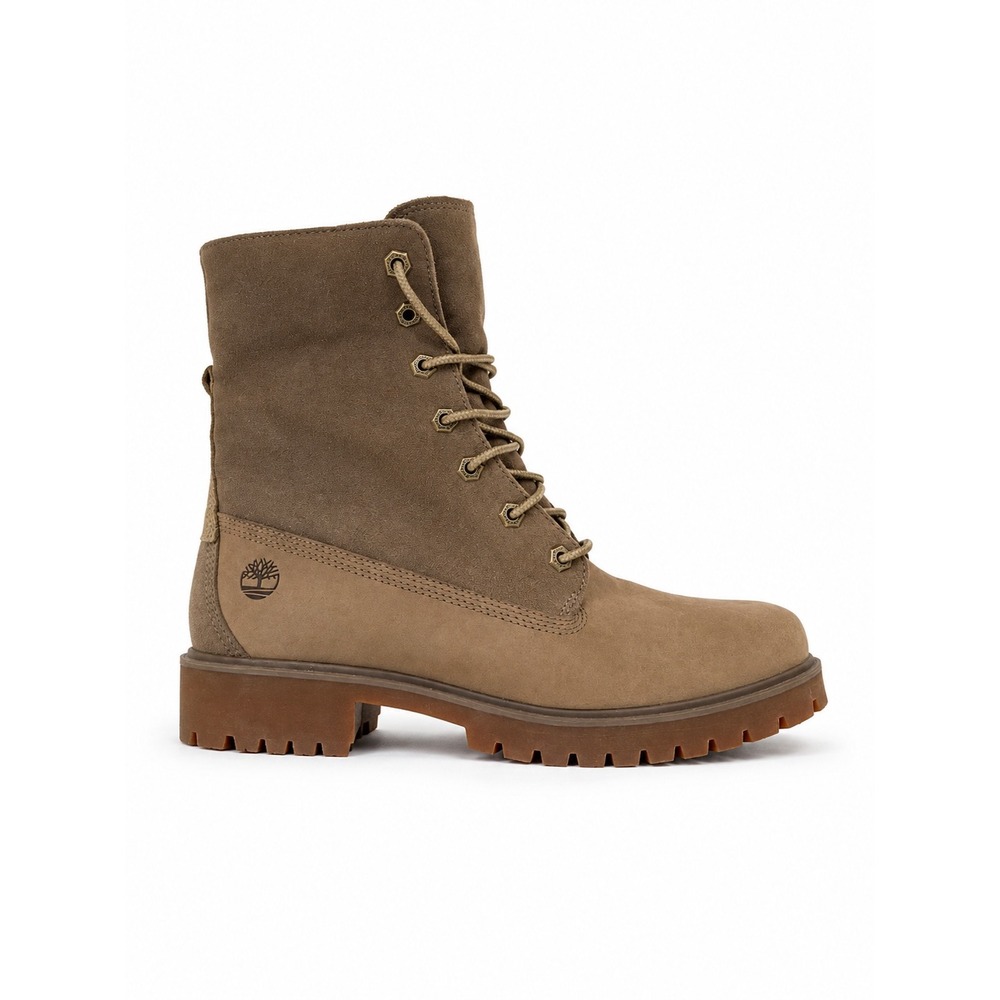 Timberland Women's Fold-Down Shearling Lined Lace-Up Boots Brown US 10